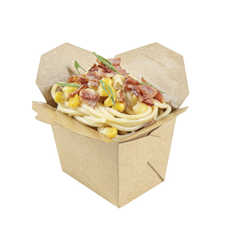 Restaurantware Bio Tek 8 Ounce Chinese Take Out Boxes 200 Greaseproof Food To Go Boxes - Tab-Lock Microwave-Safe Kraft Paper Take Home Boxes Recyclable For Restaurants Catering And Parties