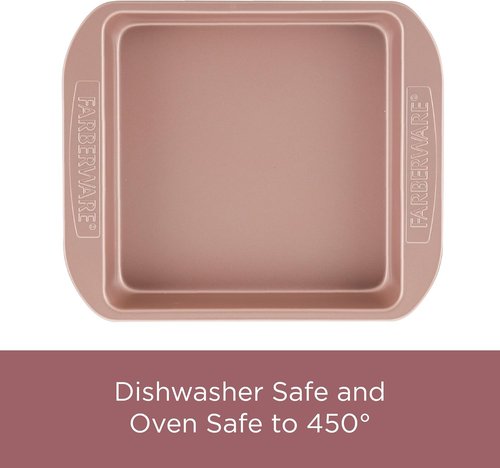 Farberware Nonstick Cookie Sheet - 10 Inch x 15 Inch, Rose Gold Red | Perfect for Baking Cookies