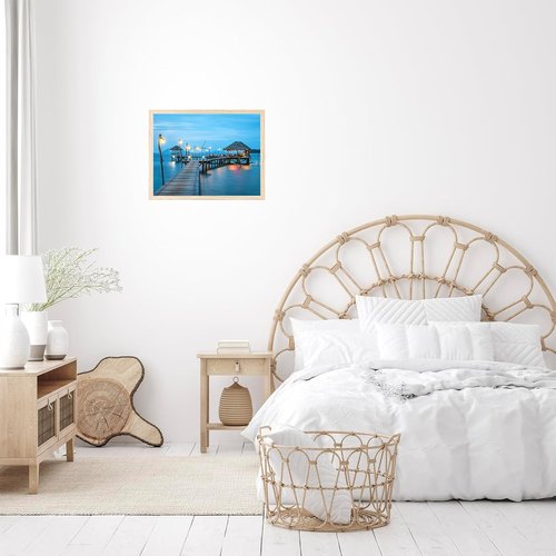 JCJMY 11x16 Picture Frame - Versatile Wall Mounting for Horizontal or Vertical Display | Shatter-Resistant Plexiglass, Natural Finish