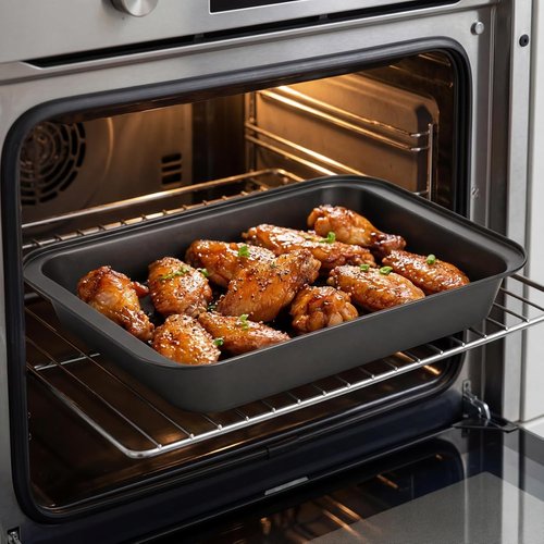 Lyellfe Non-Stick Baking Pans - 3 Pack Rectangle Cake Trays, 13 x 9 Inch for Brownies & Casseroles, BPA Free