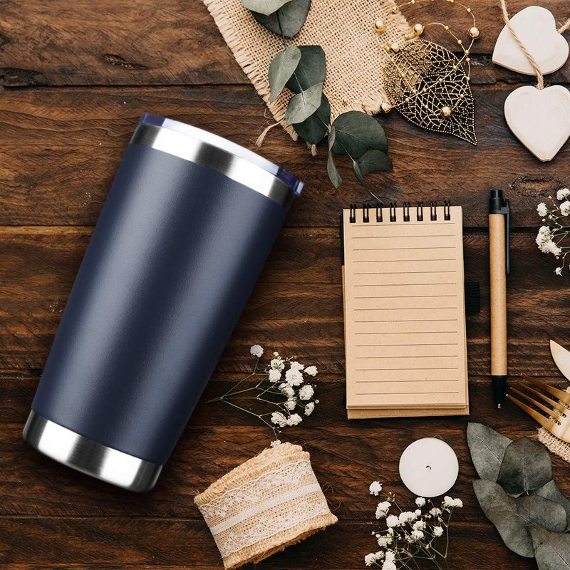 EcoMozz 20oz Tumbler Bulk Stainless Steel Vacuum Insulated Tumblers with Lid Double Wall Travel Mug, Powder Coated Coffee Cup, Suitable for Ice Drinks and Hot Beverage (Stainless steel 12pack)