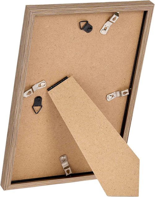 JCJMY 6x10 Rustic Brown Picture Frame - Versatile Wall & Tabletop Display with Shatter-Resistant Plexiglass