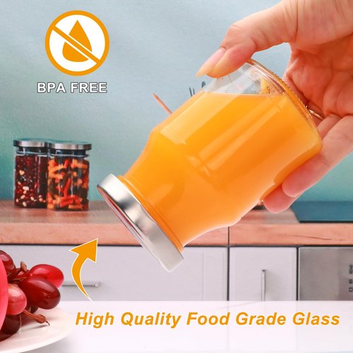 Woaiwo-q 16Pack 6oz Glass Jars,Clear Milk Jars with Silver Lids, Ideal for Jam, Honey, Wedding & Shower Favors