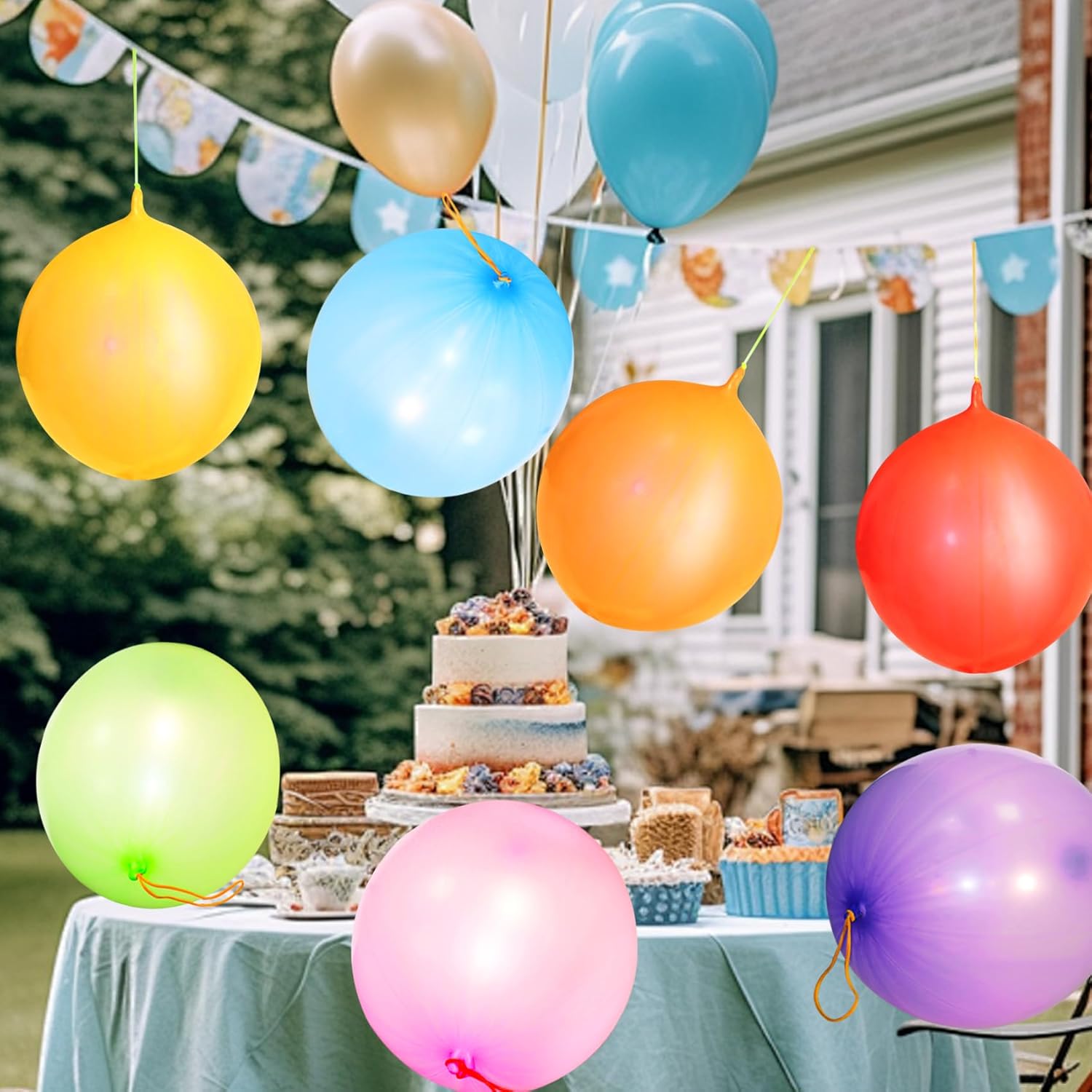 Voircoloria 30Pcs Heavy-Duty Punch Balloons - Fun Party Favors for Kids' Birthdays & Weddings