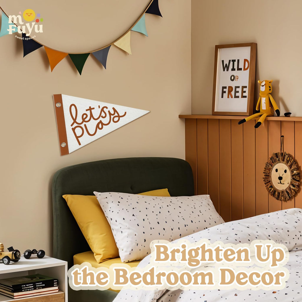 MOFUYU Classroom Door Nursery Decor Pennant Banners Flags,Playroom Sign Decor,Kids Room Felt Banner Wall Art Decor for Playroom，Homeschool，Toddler Boys Girls Room，Nursery 7.4x14 Inch