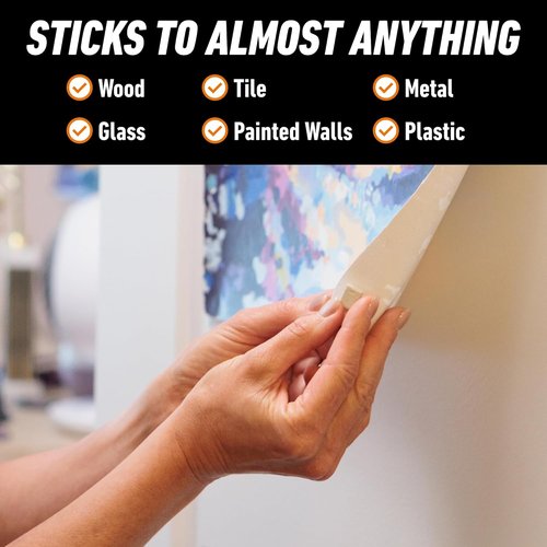 Gorilla Mounting Putty - Non-Toxic Removable Wall Putty in Natural Tan | 84 Pre-Cut Squares (Pack of 3)