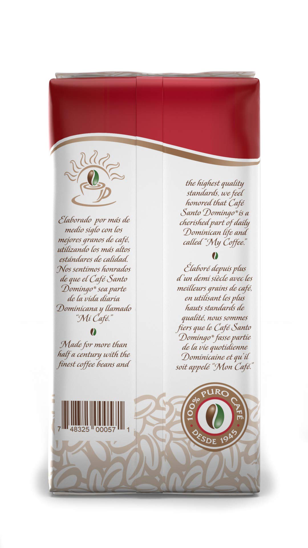 Café Santo Domingo, 16 oz Bag, Ground Coffee, Medium Roast - Product from the Dominican Republic (Pack of 1)