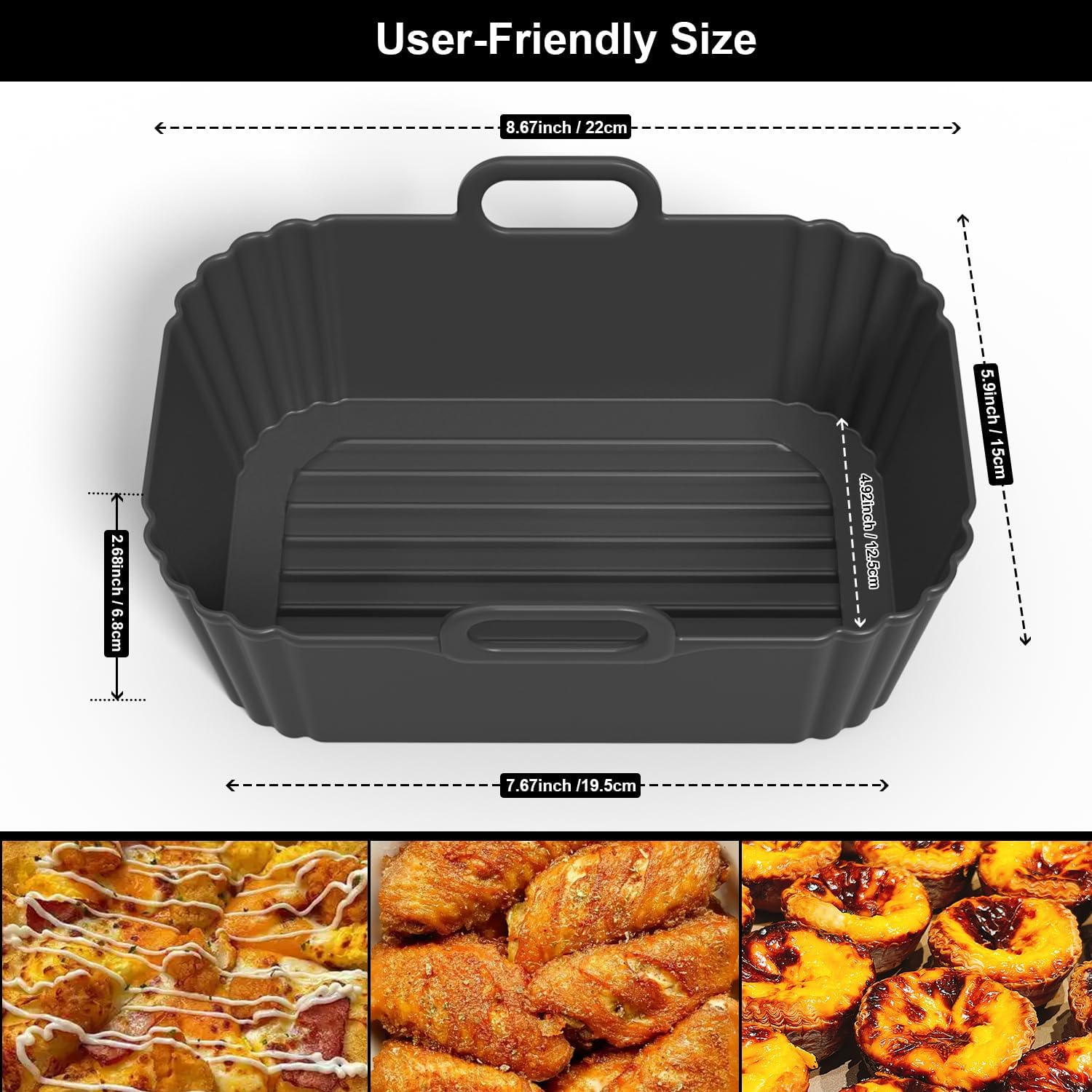 Skiennix Silicone Air Fryer Liners - Reusable & Compatible with Ninja Foodi & COSORI 9QT | 2 Pack
