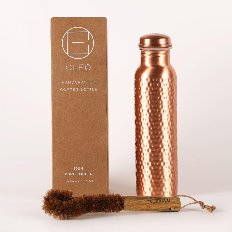AVA DESIGNZ Pure Copper Water Bottle, 950 ML (32.5 Oz) - Hand-crafted Hammered Copper Vessel - Certified Insulated Water Bottle Great for Sports, Yoga & Everyday Use