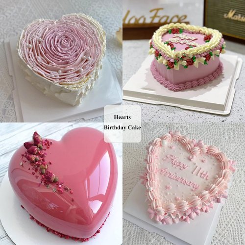 Silicone Heart Baking Pans, Non-Stick Cake Mold Set for Cheesecake and Brownies (3PCS - Pink & Gray)
