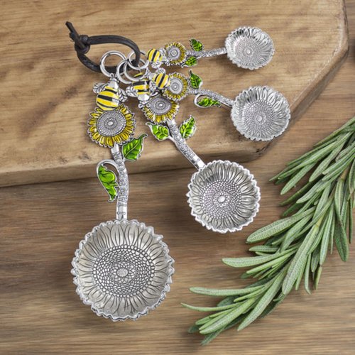 Ganz Bumble Bee Measuring Spoons, Zinc, 5.25 Inches Length, Silver, Set of 4