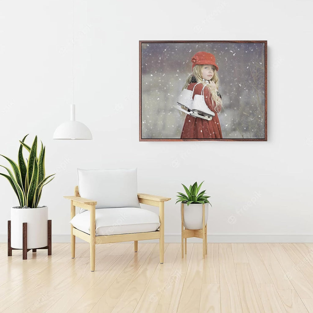 P&L ART Personalized Canvas Prints - Transform Your Photos into Stunning Wall Art | 24x36 Walnut Frame