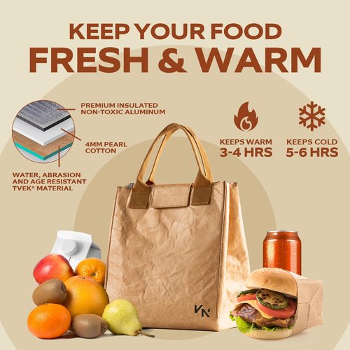 VonNova Women’s Insulated Lunch Bag with Premium 4mm Cooler Insulation, Cute Large 7L Lunch Tote for Office, Durable Small Lunch Box for Women, Stylish Lunchbox for Adults, Teens, Nurses, Teachers