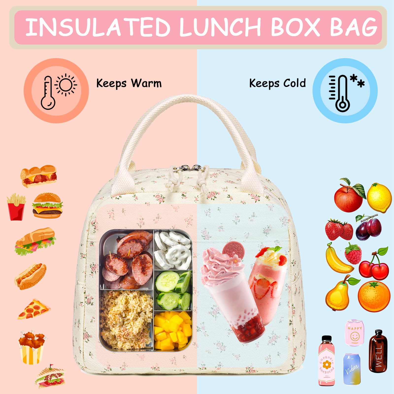 CAMTOP Backpack for Girls School Backpacks with Lunch Box Pencil Case Set Cute Kids Bookbags for Elementary Primary Middle School
