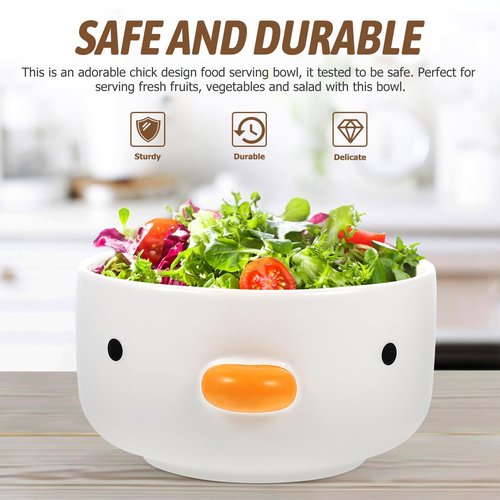 Dessert Bowl Chick Shaped Bowls for Salad Soup Snack Dessert Kitchen Household Cooking for Home Kitchen White