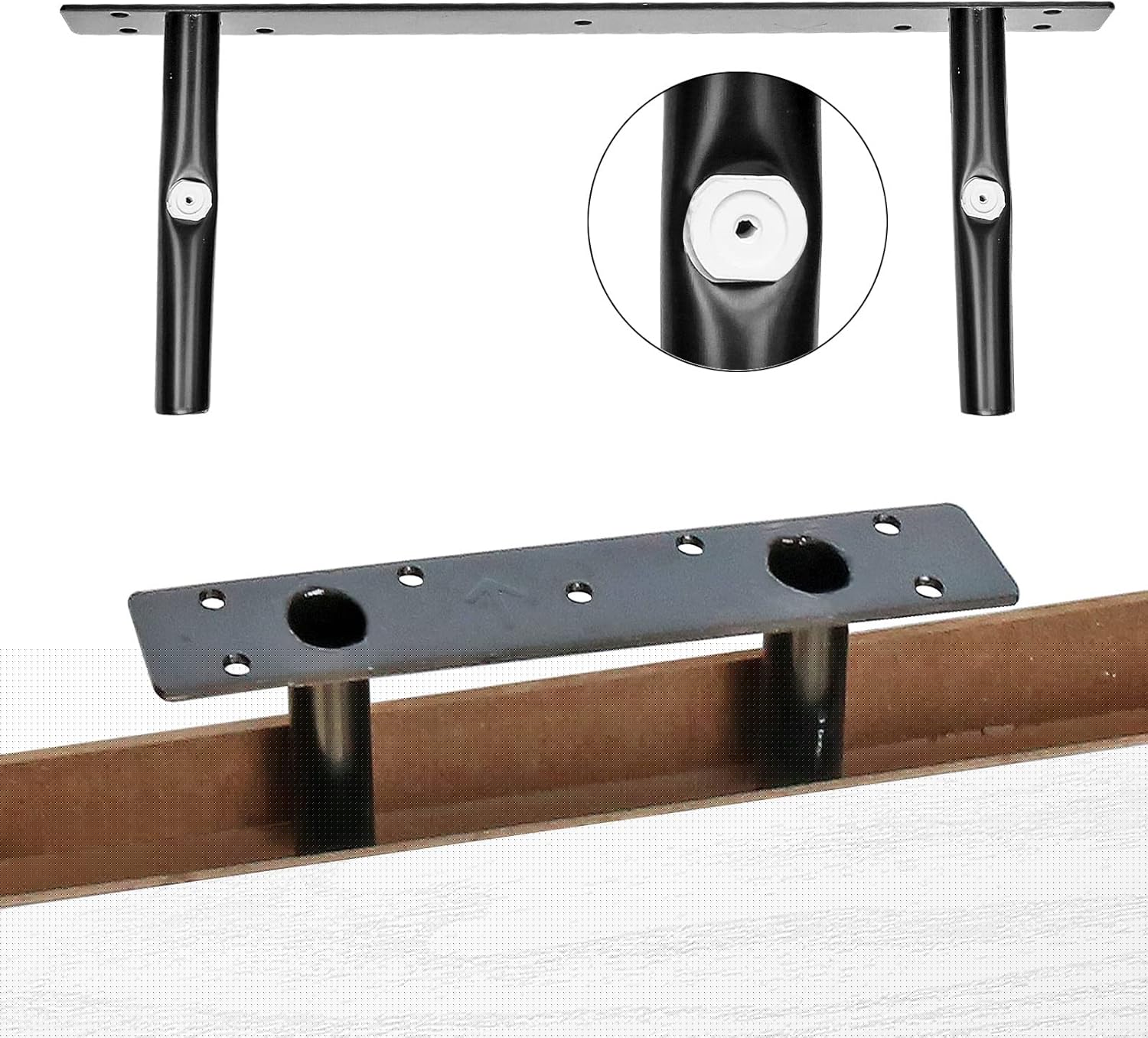 QEEIG Bathroom Shelves - Over Toilet Wall-Mounted Floating Storage | Set of 3 White 16-Inch Farmhouse Decor