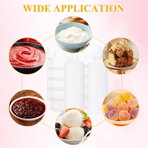 LDHHYH 100 Pack 4oz Clear Plastic Cups with Dome Lids, Mini Disposable Parfait Cups, Disposable Party Dessert Cups for Cold Drinks, Ice Cream, Cupcake, Fruit
