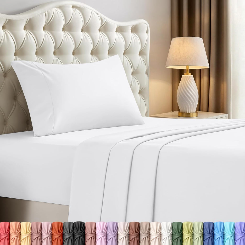 Utopia Bedding Twin Sheet Set - Soft & Breathable 3-Piece Microfiber Bed Sheets | Oeko-Tex Certified (White)