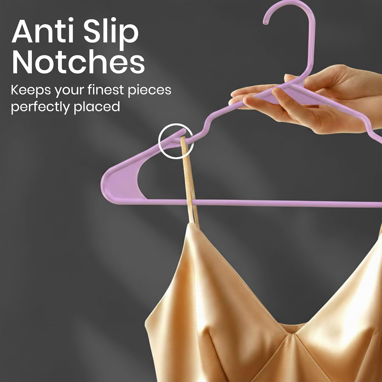 Utopia Home Plastic Hangers 50 Pack - Durable Space-Saving Clothes Hangers - Pink Closet Organizers