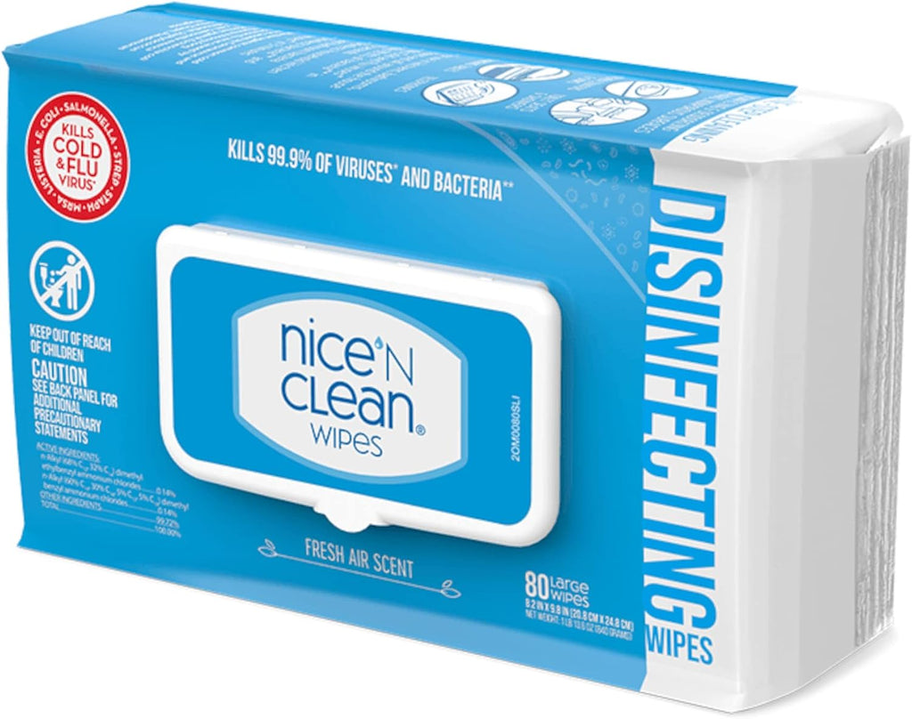 Nice 'N Clean Disinfecting Surface Wipes 80ct - Fresh Scent for Effective Home & Kitchen Cleaning