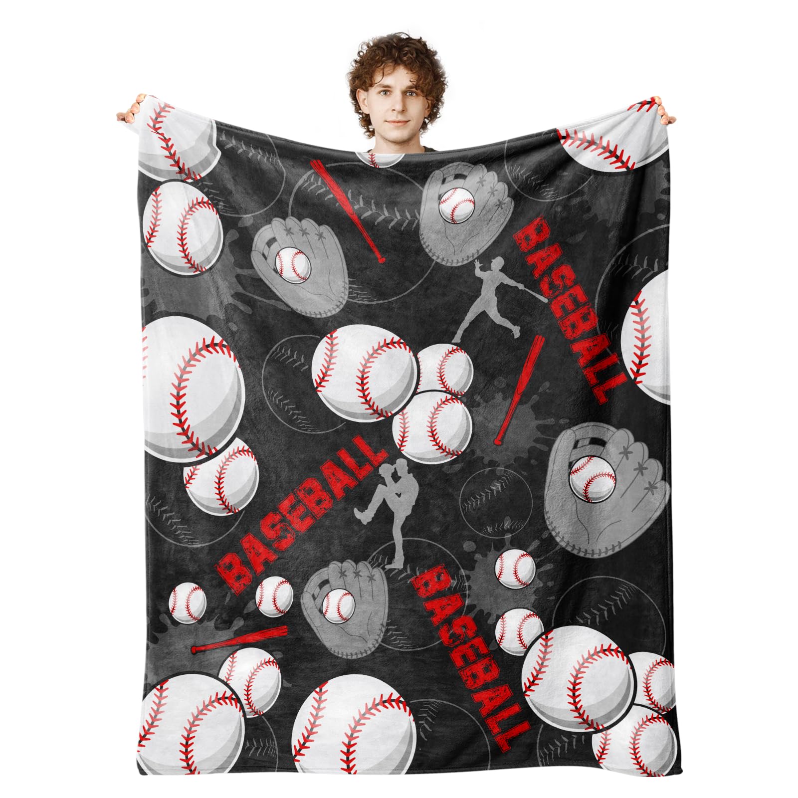 Baseball Blanket for Boys Kids, Baseball Gifts for Boys, Soft Baseball Room Decor Blanket Bedding 40x50 in
