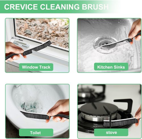 Crevice Cleaning Brush Set - Hard Bristle Grout Scrub & Multifunctional Gap Cleaner | 12PCS for Home Use
