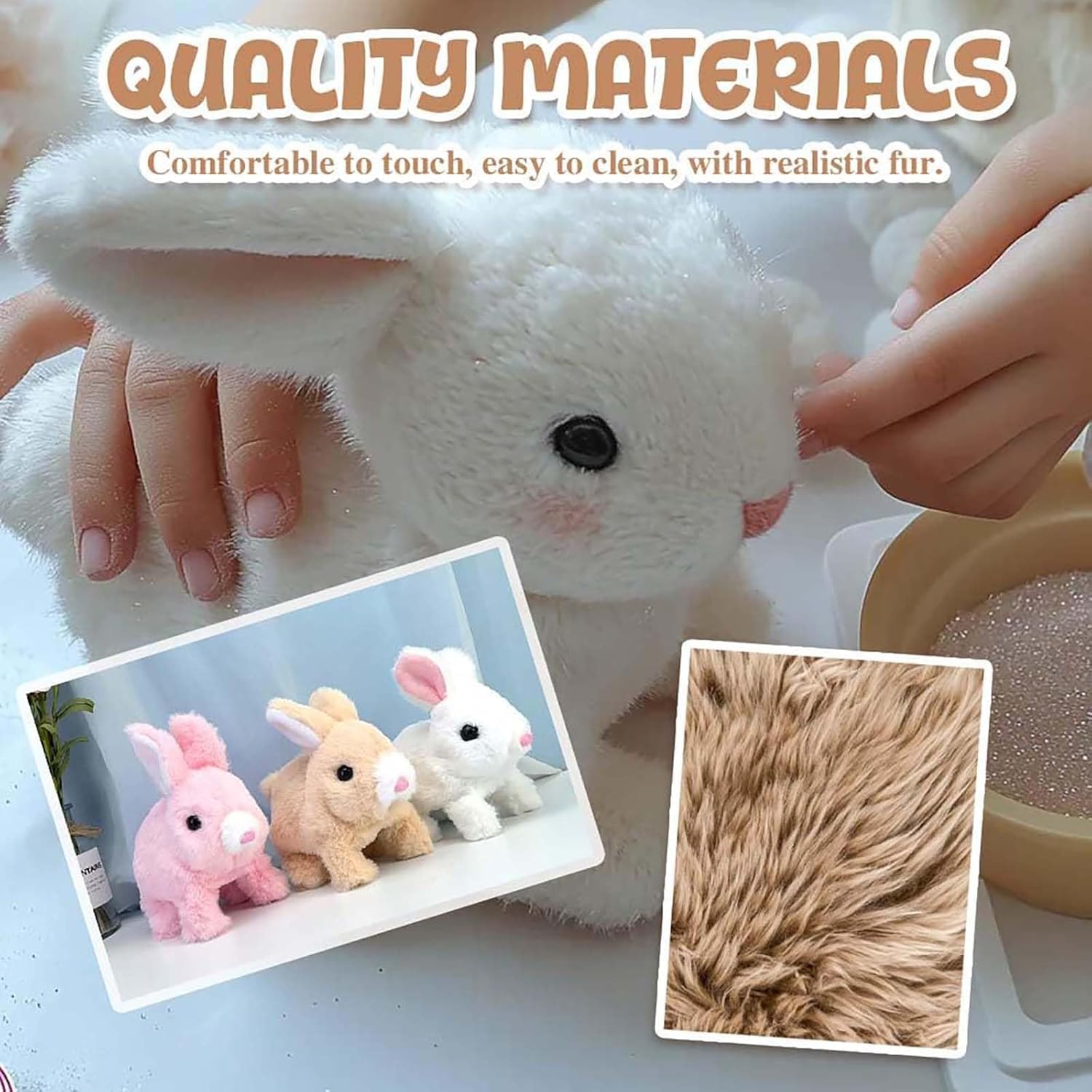 Skiennix Interactive Easter Bunny Toy - Plush Rabbit with Sounds & Movements | White