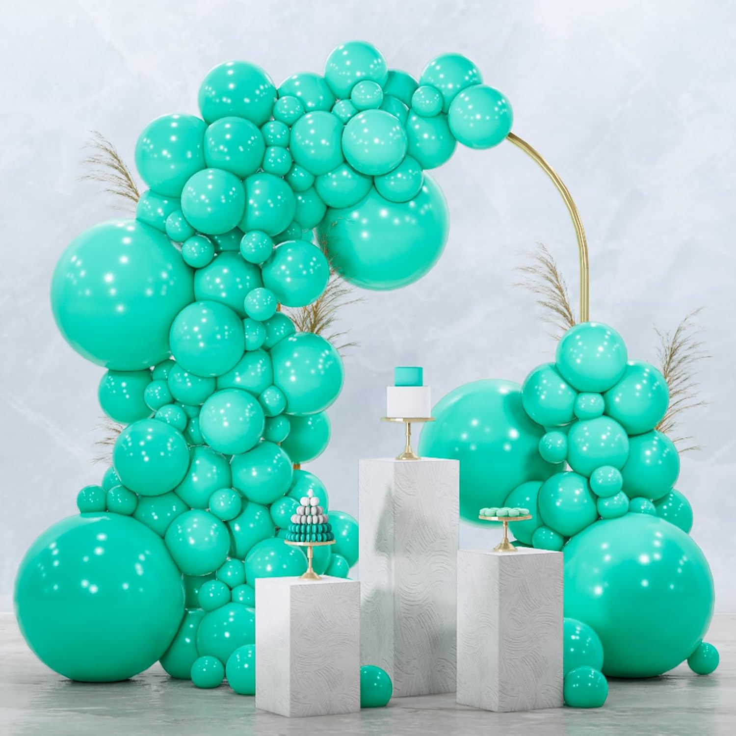 PartyWoo Teal Balloons - 100-Piece Pack in 5, 10, 12 Inch Sizes | Perfect for Baby Showers & Birthday Parties