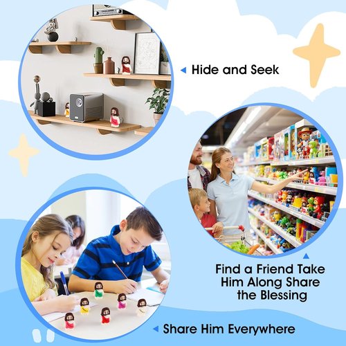 Little Jesus Figures - 80PCS Mini Jesus Figurines in 10 Colors | Perfect for Easter Egg Stuffers & Religious Gifts