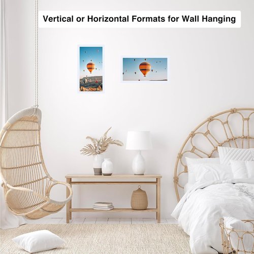 JCJMY 4x9 Picture Frame - White Wall Mount or Tabletop Display | Shatter-Resistant Plexiglass