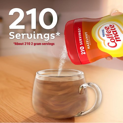 Coffee-Mate Hazelnut Powdered Coffee Creamer - Rich Flavor, 15-Ounce Packages | Pack of 6