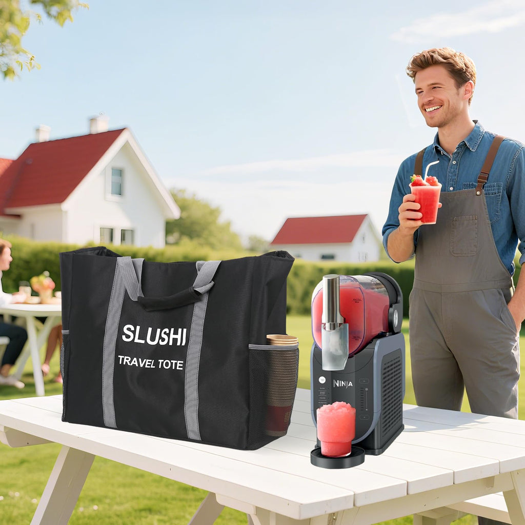 TheClouds Travel Party Tote for Ninja Slushi Machine FS301 & FS300, Slushie Carrying Bag, Accessories for Ninja Slushie,Bottom support, Made of premium Oxford cloth Black
