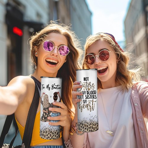 thmasamwr Best Friend Skinny Tumbler With Straw and Lid, Stainless Steel 20oz Insulated Besties Coffee Travel Mug, Christmas Gifts Cups for Best Friends