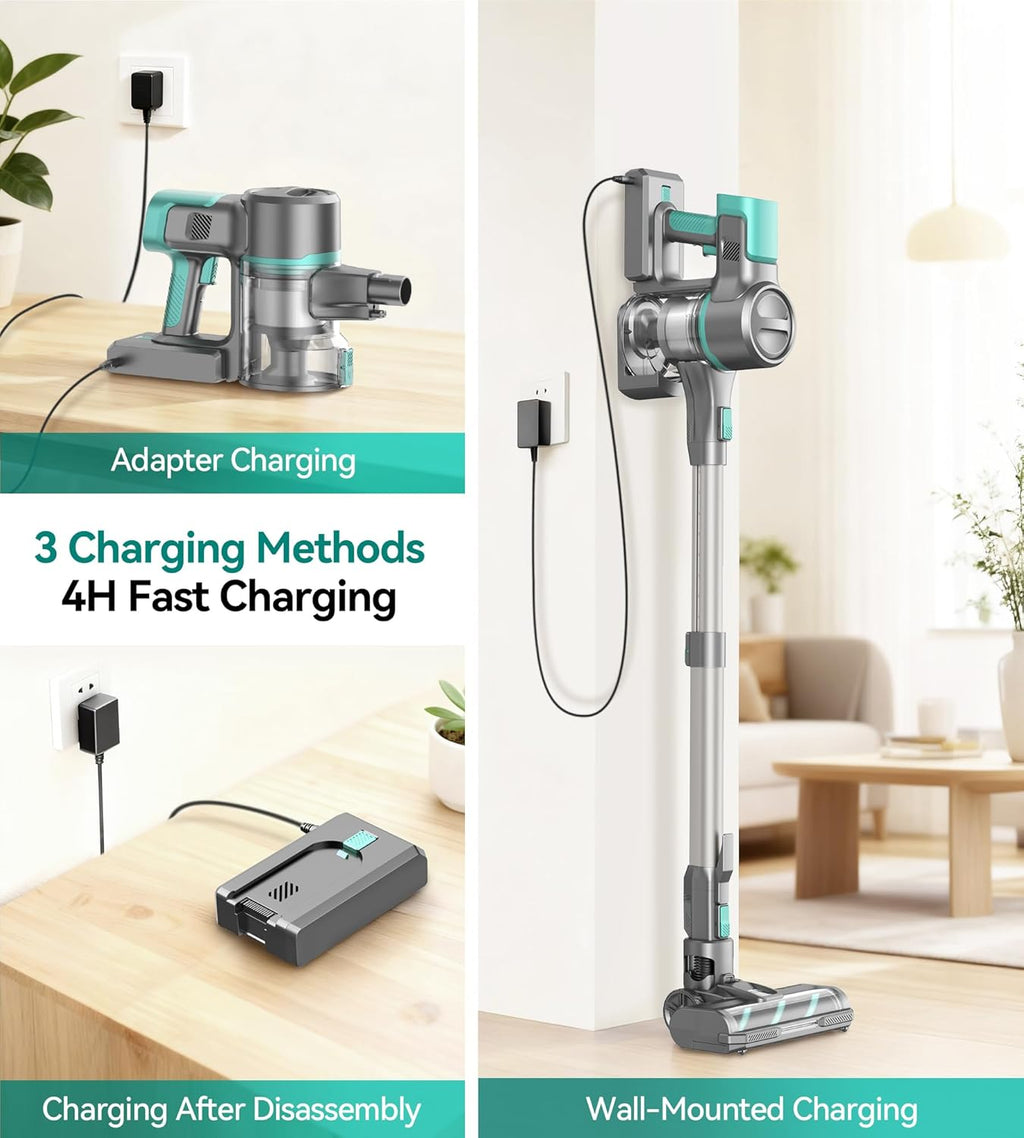 S10K Cordless Vacuum Cleaner - Powerful 55Kpa Suction | Lightweight 60-Minute Runtime for Home Use