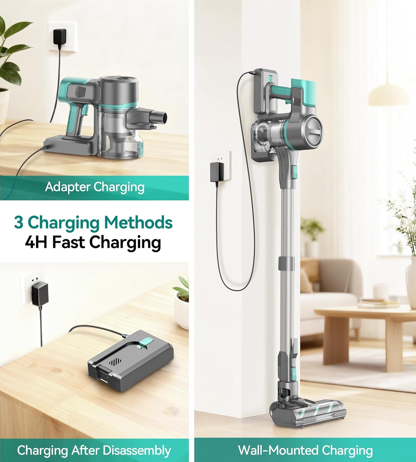 S10K Cordless Vacuum Cleaner - Powerful 55Kpa Suction | Lightweight 60-Minute Runtime for Home Use