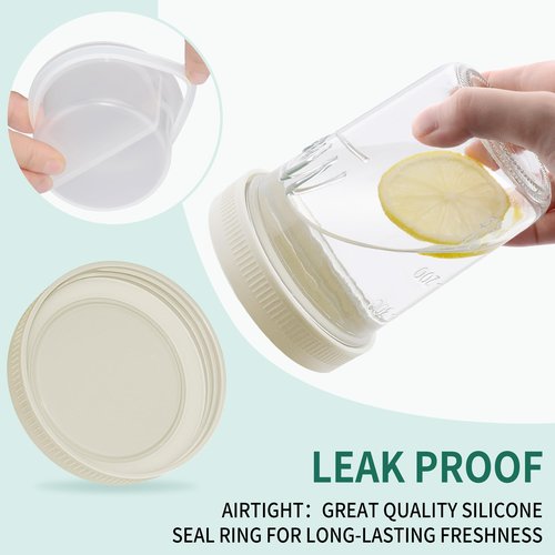 Xyptorix 16 oz Overnight Oats Containers with Lids, 2-Pack Leak-Proof Wide Mouth Mason Jars & Separate Compartments for Fruits/Nuts, Airtight Glass Jars for Chia Pudding, Yogurt, Parfait and Salad
