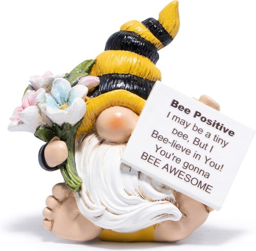Hodao Positive Bee Figurine | Motivational Home Decor for Women - Stress Relief Gift for Office Desk