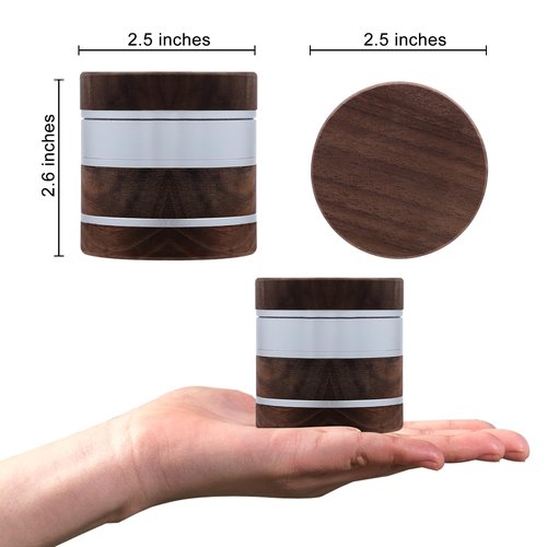 Silver Wooden Spice Grinder 2.5"