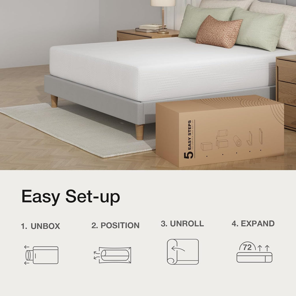 Novilla King Size Mattress - 12 Inch Gel Memory Foam for Cooling Comfort & Pressure Relief | CertiPUR-US Certified