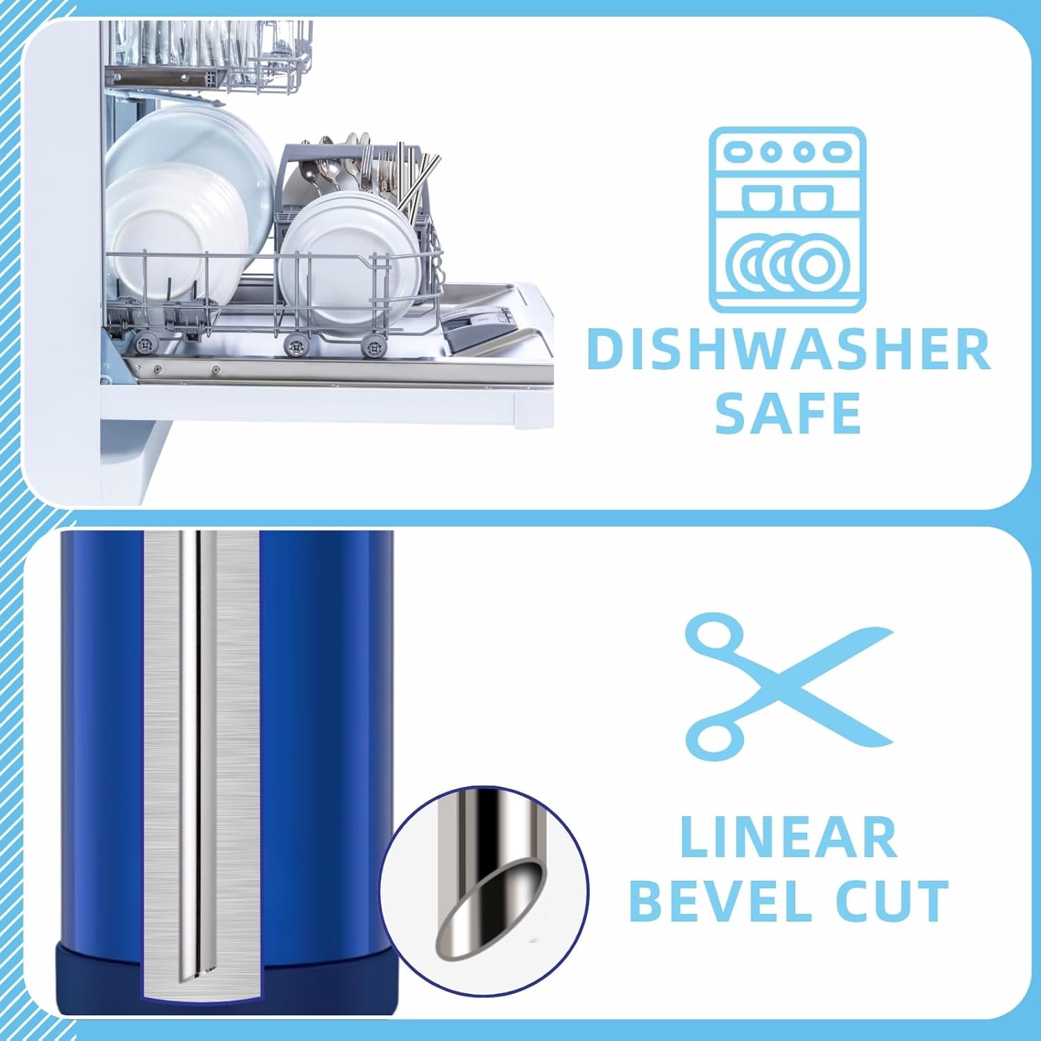 THERMOS Replacement Metal Straws - Reusable Stainless Steel for 12 Ounce FUNtainer | 4 Straws + 2 Brushes