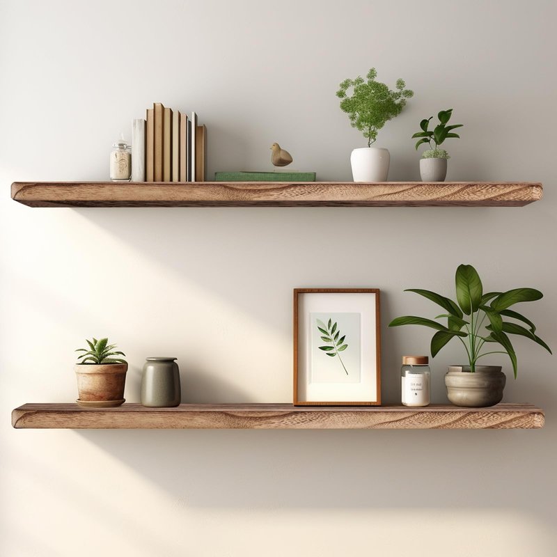 YLYHSST Floating Shelves 36 Inches Long, Set of 2 Solid Rustic Wood Wall Mounted Shelves, Wall Picture Ledge Shelf with Invisible Metal Brackets for Living Room, Bedroom, Bathroom, Carbonized Black