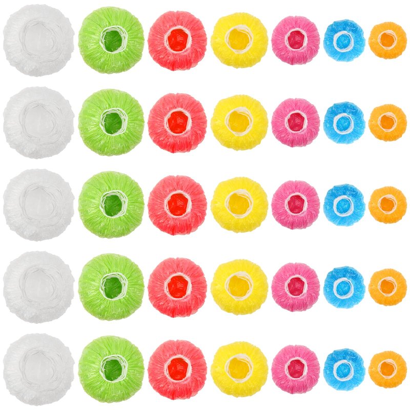 175Pcs 7 Colors Reusable Elastic Food Covers, Sublaga 7 Sizes Plastic Bowl Covers, Colorful Dish Plate Covers, Alternative to foil, Plastic Wrap, BPA Free