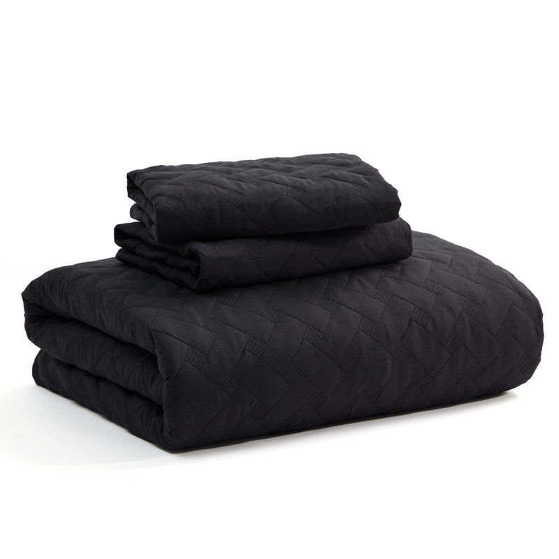 Bedsure Quilts King Size - Lightweight Bedspreads King Size with Basket Weave Pattern, Soft Quilt Bedding Set, Black Comforter Set Coverlet for All Seasons with 2 Pillow Shams (106" x 96")
