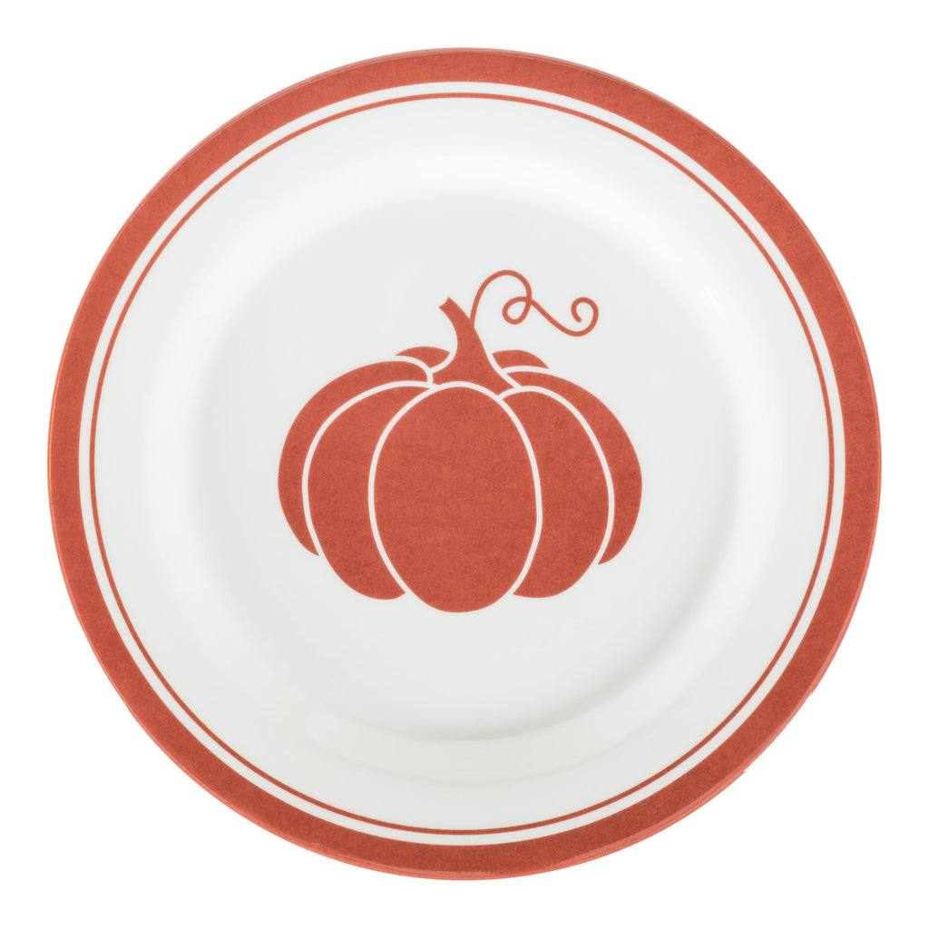 C.R. Gibson QAPS2-24068 Reusable Fall Plastic Plate Set for Thanksgiving, 9" Diameter, 4pcs