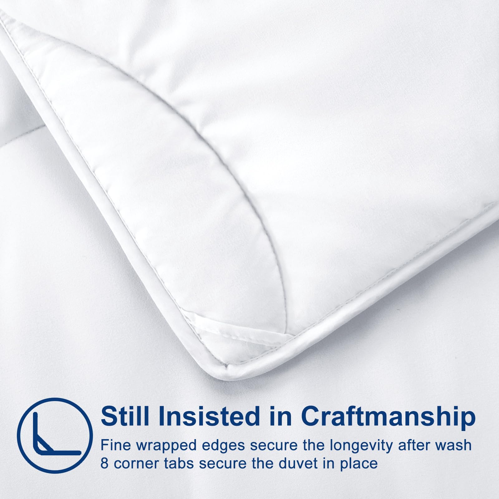 MEELUS Lightweight Comforter Cooling White, All Season Duvet Insert Breathable Twin Size Summer Bedding, Soft Microfiber Cool Down Alternative Quilt with Corner Tabs, 64x88 inch