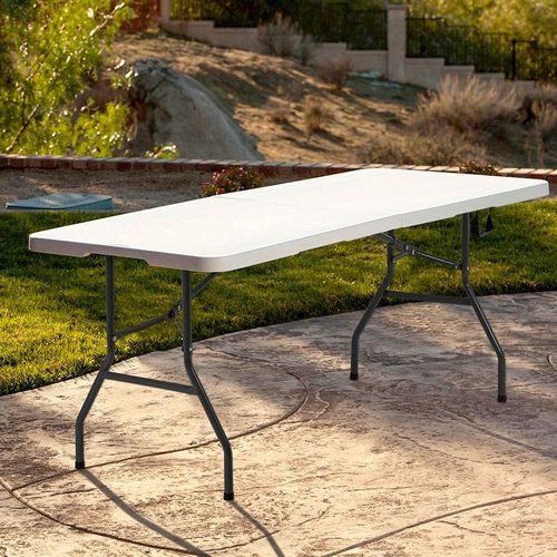 FDW Folding Table - Portable 6 FT Table for Parties & Backyard Events | White Color