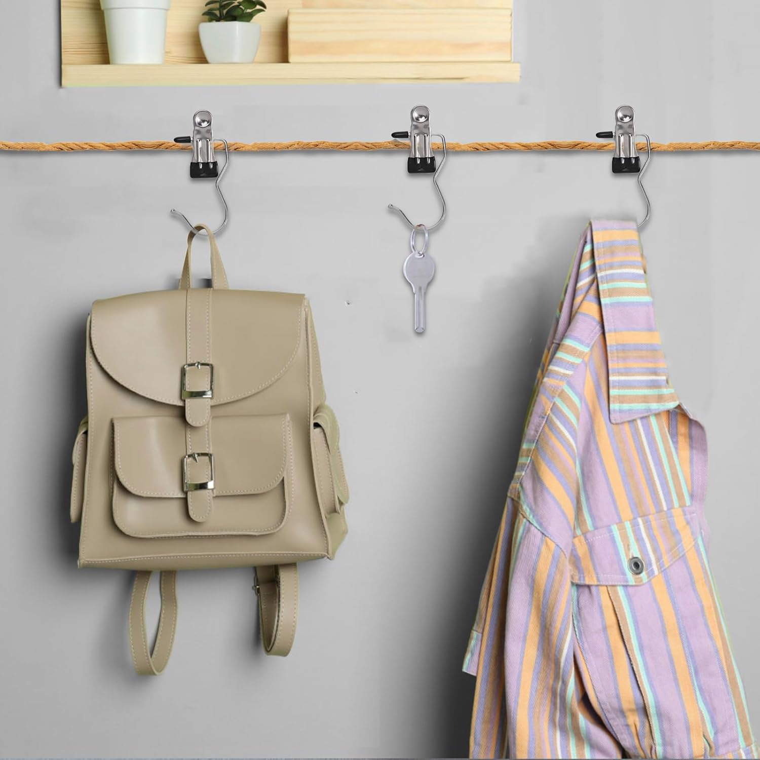 Skiennix 24 Pack Hanger Clips - Versatile Multi-Function Clip Hooks for Laundry & Closet Organization