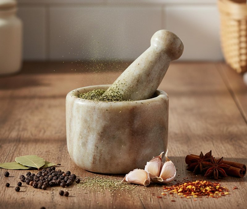 KLEO 2.5” Natural Stone Mortar and Pestle Set – Heavy Duty Spice & Herb Grinder, Guacamole Masher,Non-Porous, Odor Resistant – Garlic Crusher, Seed Grinder, Kitchen Tools