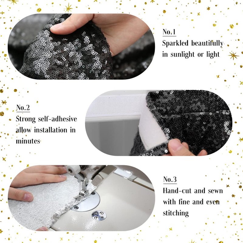 Poise3EHome 14ft Sequin Table Skirt, Rose Gold Table Skirt for Rectangle/Round/Square Tables for Party Wedding Birthday Christmas