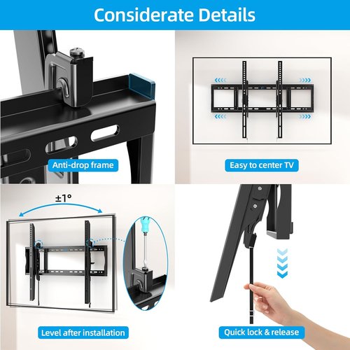 HOME VISION Heavy Duty Tilt TV Wall Mount Bracket - Fits 48-120 Inch Flat/Curved TVs, 200Lbs Capacity | Max VESA 800x600mm